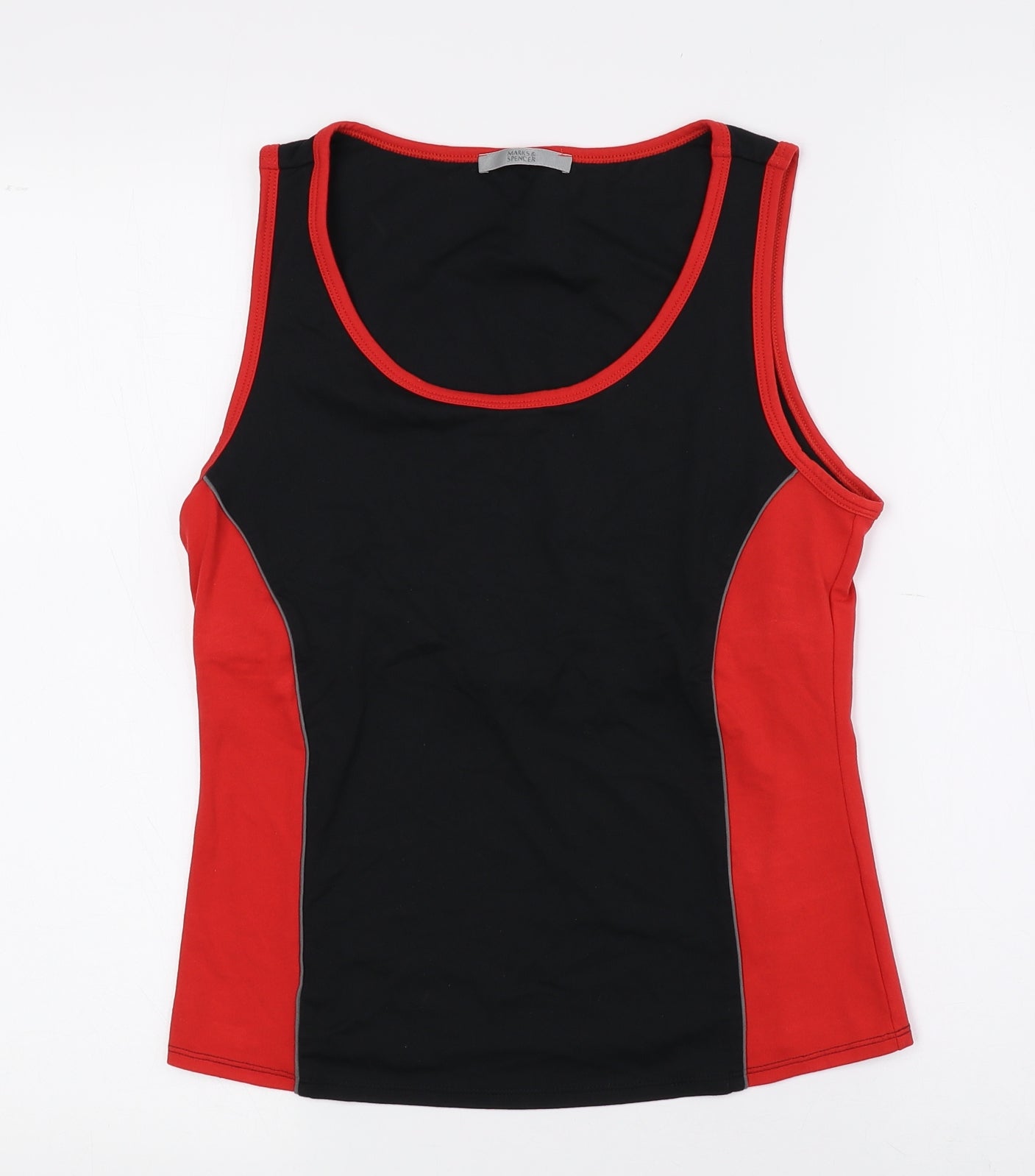 Marks and Spencer Womens Multicoloured Colourblock Polyamide Basic Tank Size 14 Scoop Neck