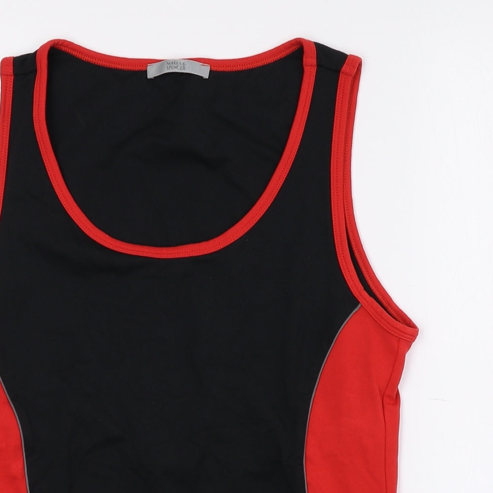 Marks and Spencer Womens Multicoloured Colourblock Polyamide Basic Tank Size 14 Scoop Neck