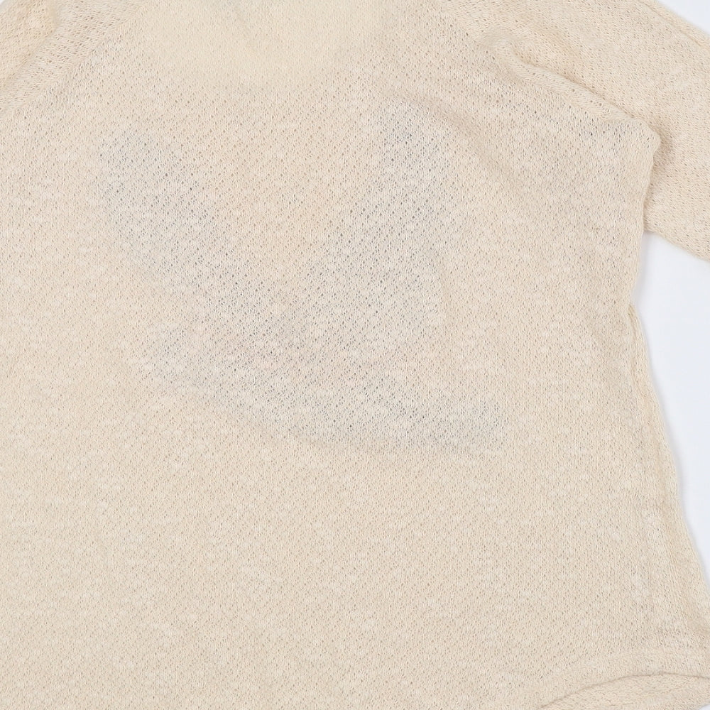 Papillon Womens Pink 100% Cotton Basic T-Shirt Size L Crew Neck - Asymmetrical bottom. Bird