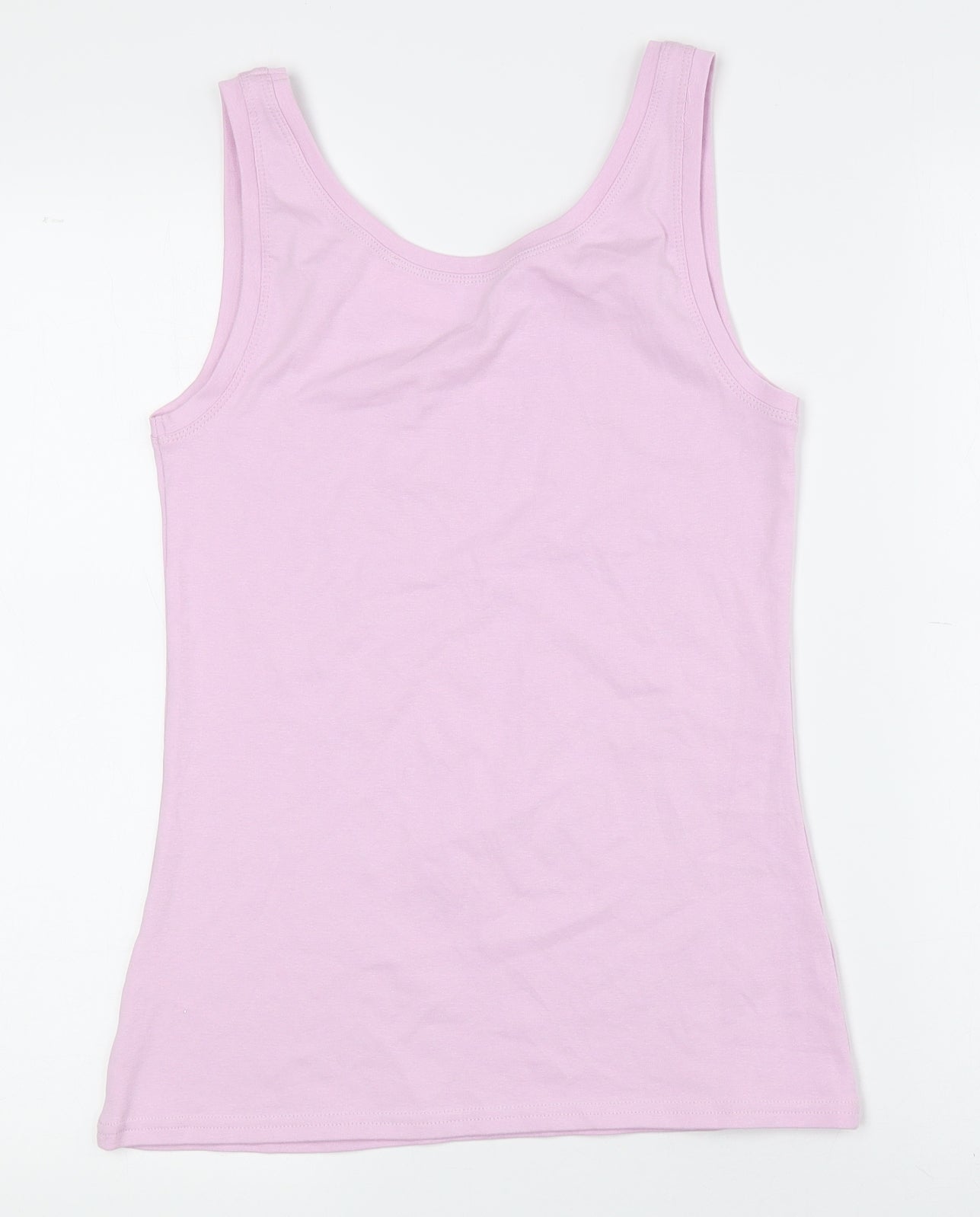 Nutmeg Womens Pink Cotton Basic Tank Size 12 Henley