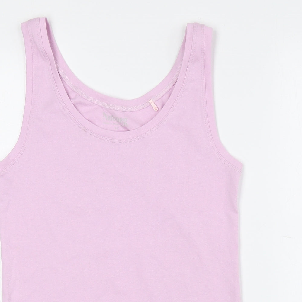 Nutmeg Womens Pink Cotton Basic Tank Size 12 Henley