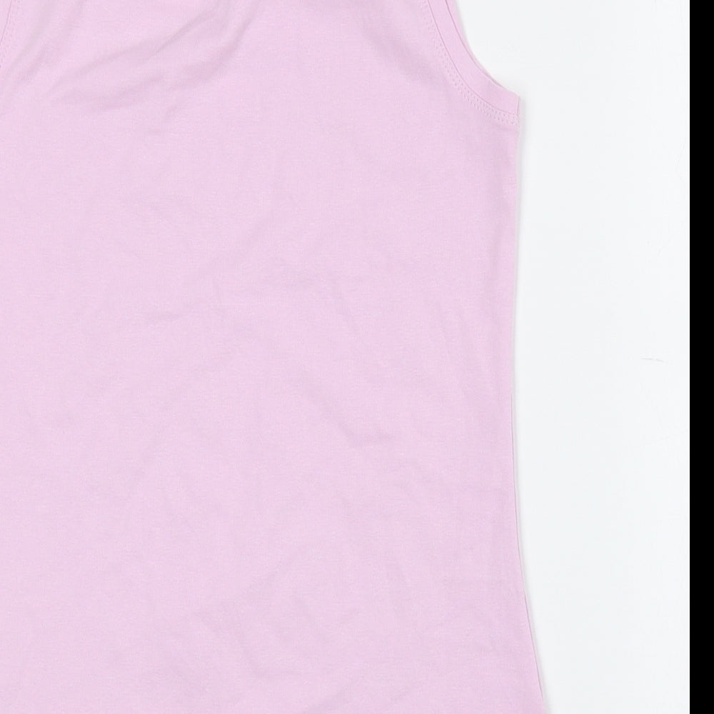 Nutmeg Womens Pink Cotton Basic Tank Size 12 Henley