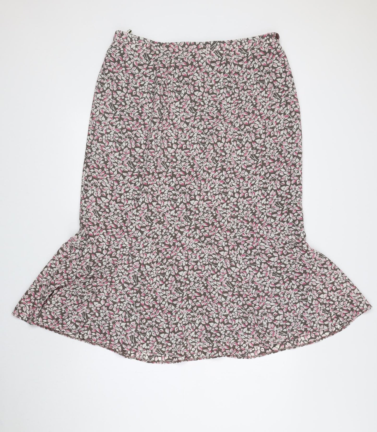 Eastex Womens Multicoloured Floral Polyester Trumpet Skirt Size 18 Zip