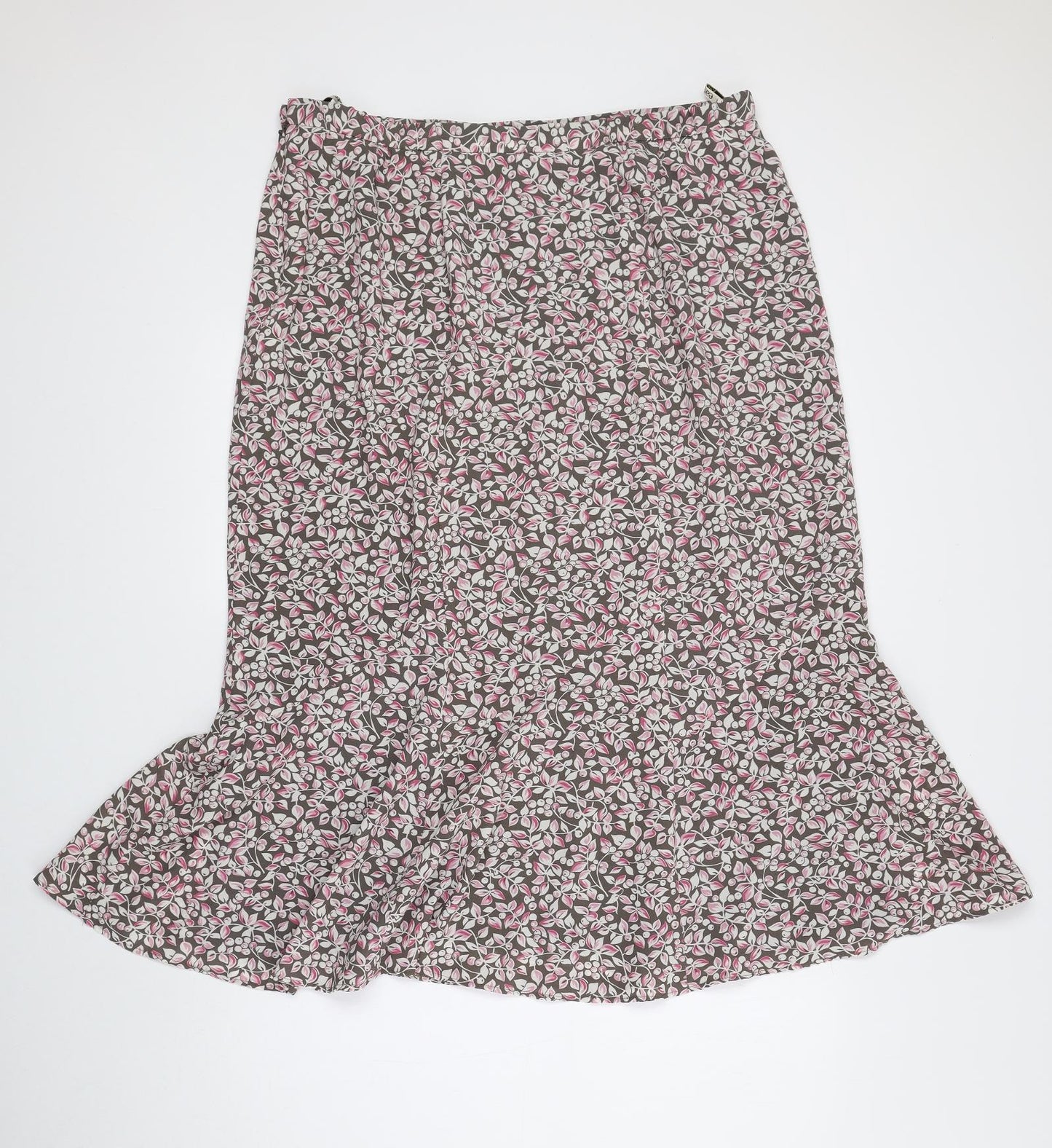 Eastex Womens Multicoloured Floral Polyester Trumpet Skirt Size 18 Zip