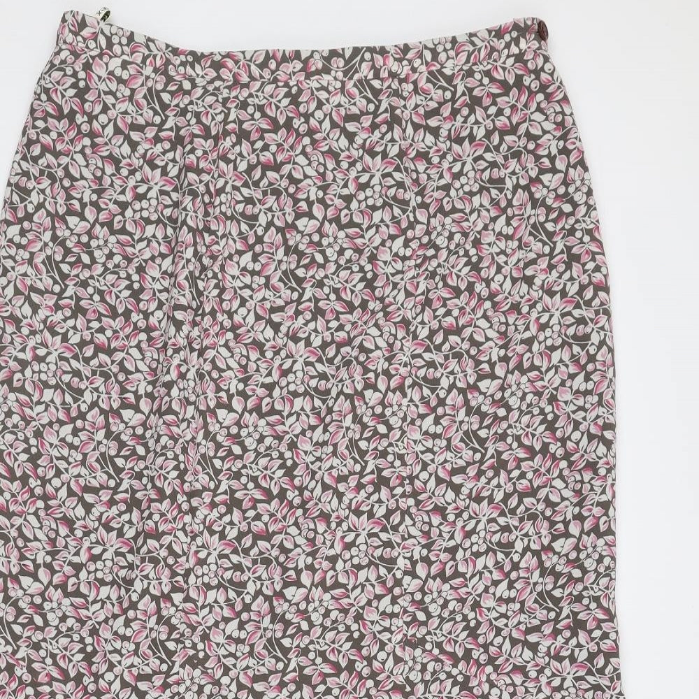 Eastex Womens Multicoloured Floral Polyester Trumpet Skirt Size 18 Zip
