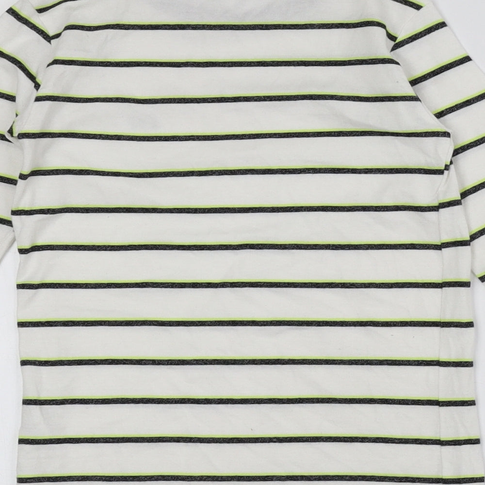 Dunnes Stores Boys Multicoloured Striped Cotton Basic T-Shirt Size 4-5 Years Crew Neck