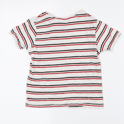 George Boys Multicoloured Striped 100% Cotton Basic T-Shirt Size 5-6 Years Crew Neck Pullover - Epic Attitude