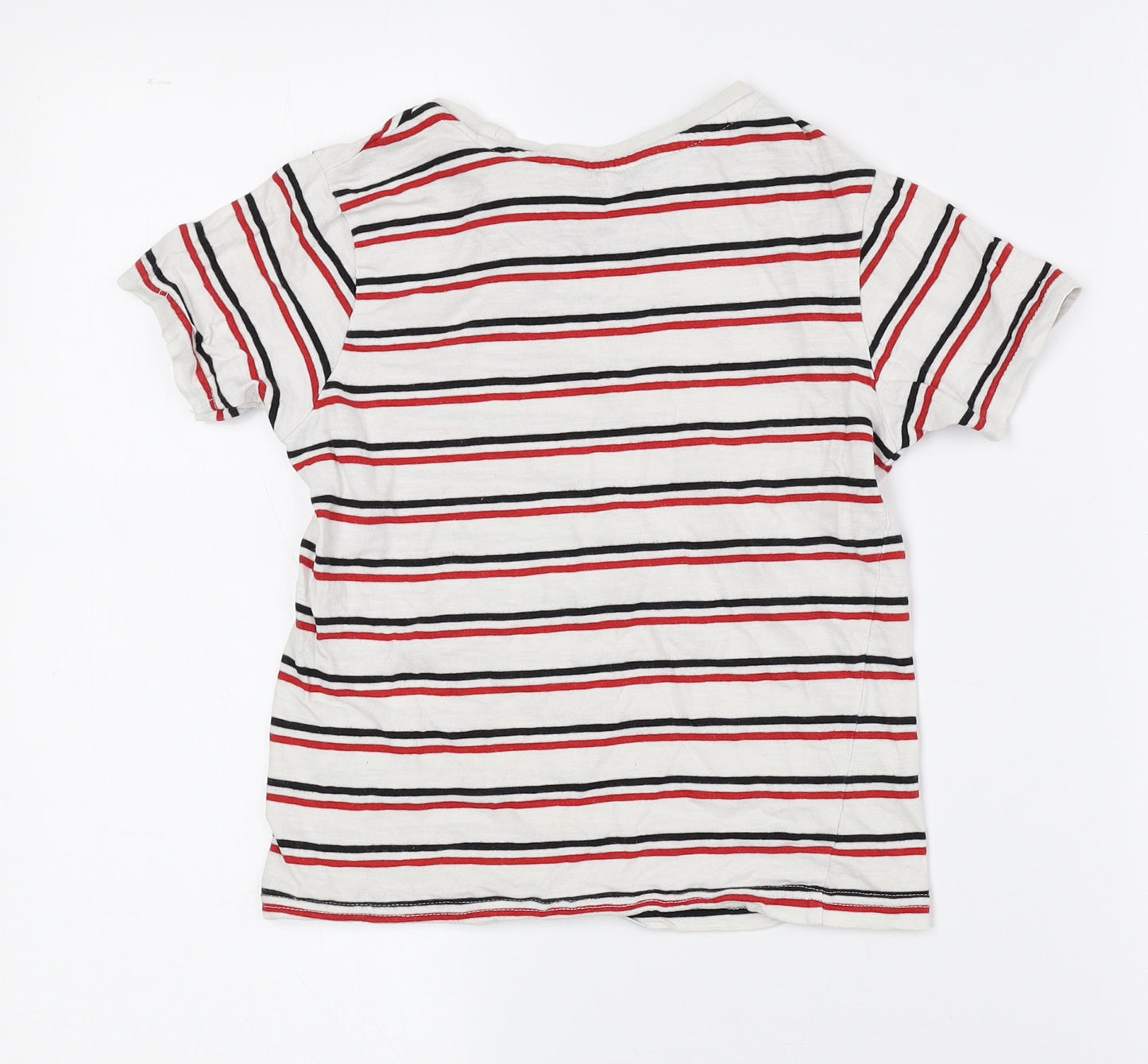 George Boys Multicoloured Striped 100% Cotton Basic T-Shirt Size 5-6 Years Crew Neck Pullover - Epic Attitude