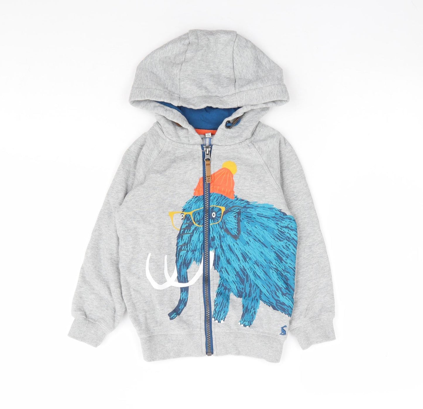 Joules Boys Grey Cotton Full Zip Hoodie Size 4 Years Zip - Mammoth