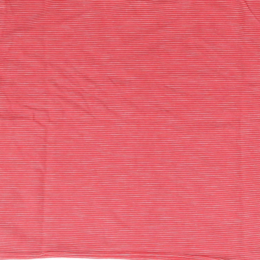 NEXT Girls Red Striped 100% Cotton Basic T-Shirt Size 12 Years Round Neck Pullover - Heart