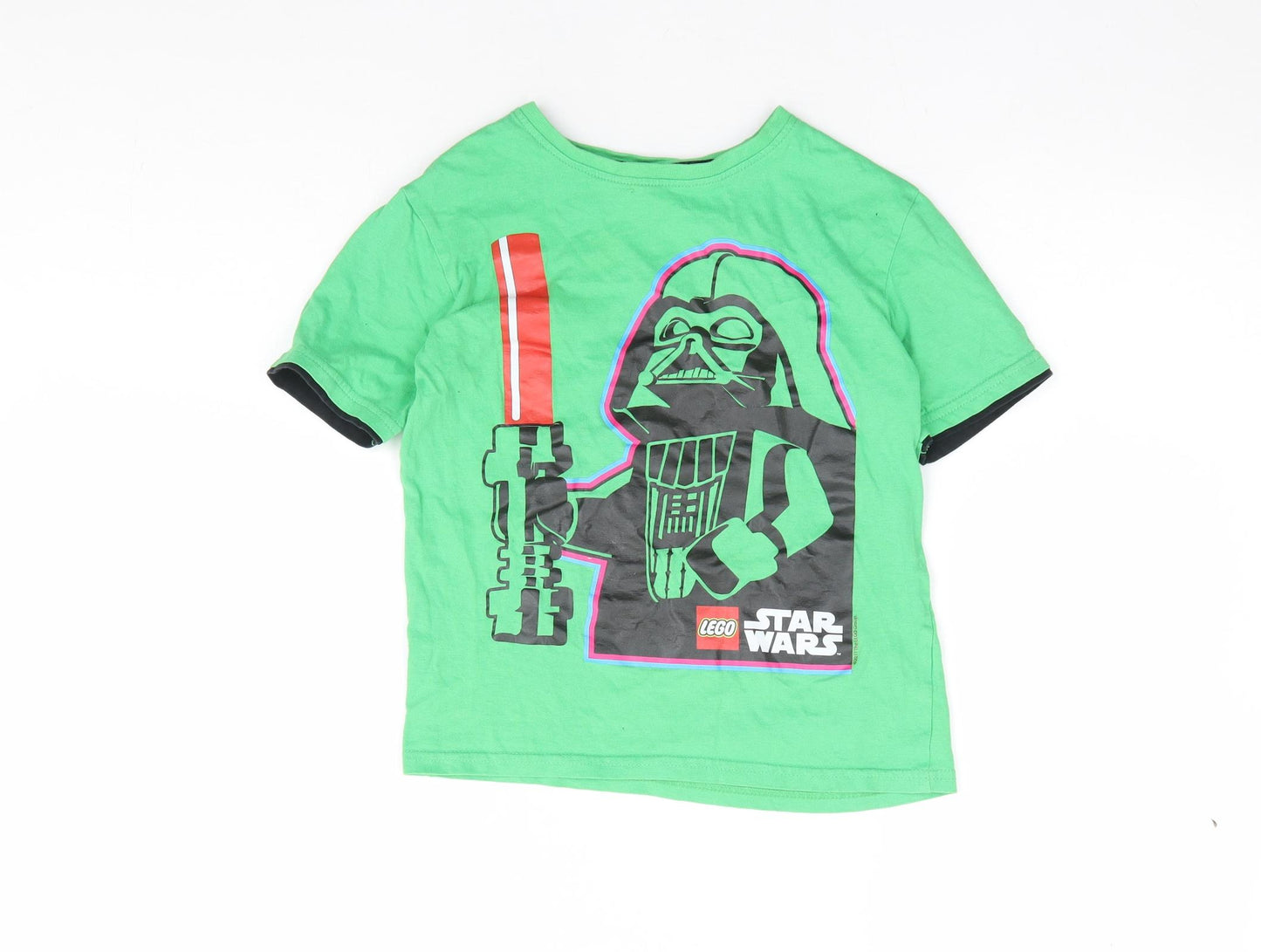 F&F Boys Grey 100% Cotton Basic T-Shirt Size 6-7 Years Round Neck Pullover - Lego Star Wars