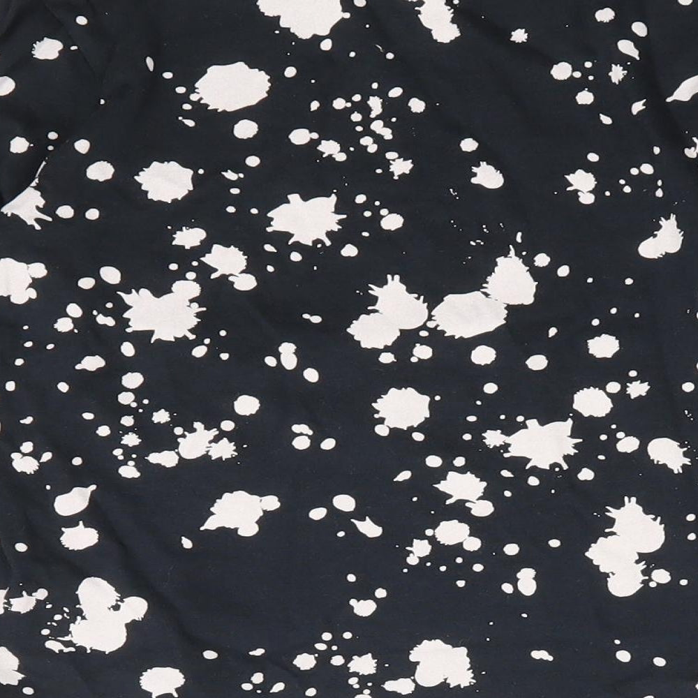 F&F Boys Black Geometric Cotton Basic T-Shirt Size 4-5 Years Round Neck Pullover - Paint Splatter Print