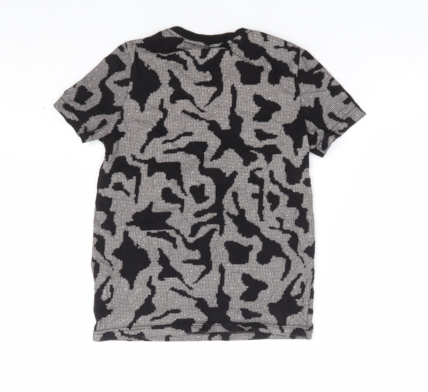 F&F Boys Black Camouflage 100% Cotton Basic T-Shirt Size 7-8 Years Round Neck Pullover - XBOX