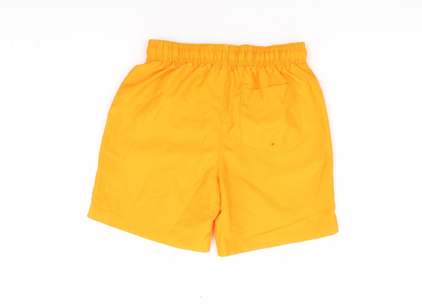 F&Fq Boys Orange 100% Polyester Sweat Shorts Size 8-9 Years Regular Drawstring - Neon Swim Short