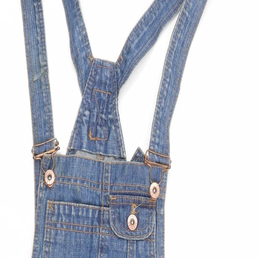 River Island Womens Blue 100% Cotton Dungaree One-Piece Size 8 L6 in Button