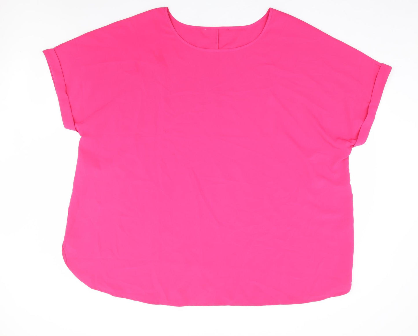 Yours Womens Pink Polyester Basic Blouse Size 26 Round Neck