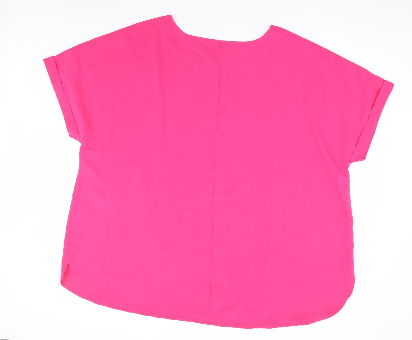Yours Womens Pink Polyester Basic Blouse Size 26 Round Neck
