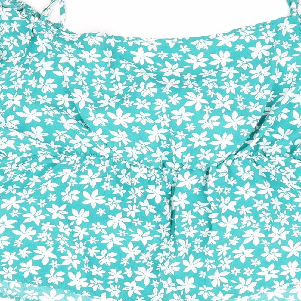 George Womens Green Floral Polyester Basic Blouse Size 22 Sweetheart - Cold Shoulder