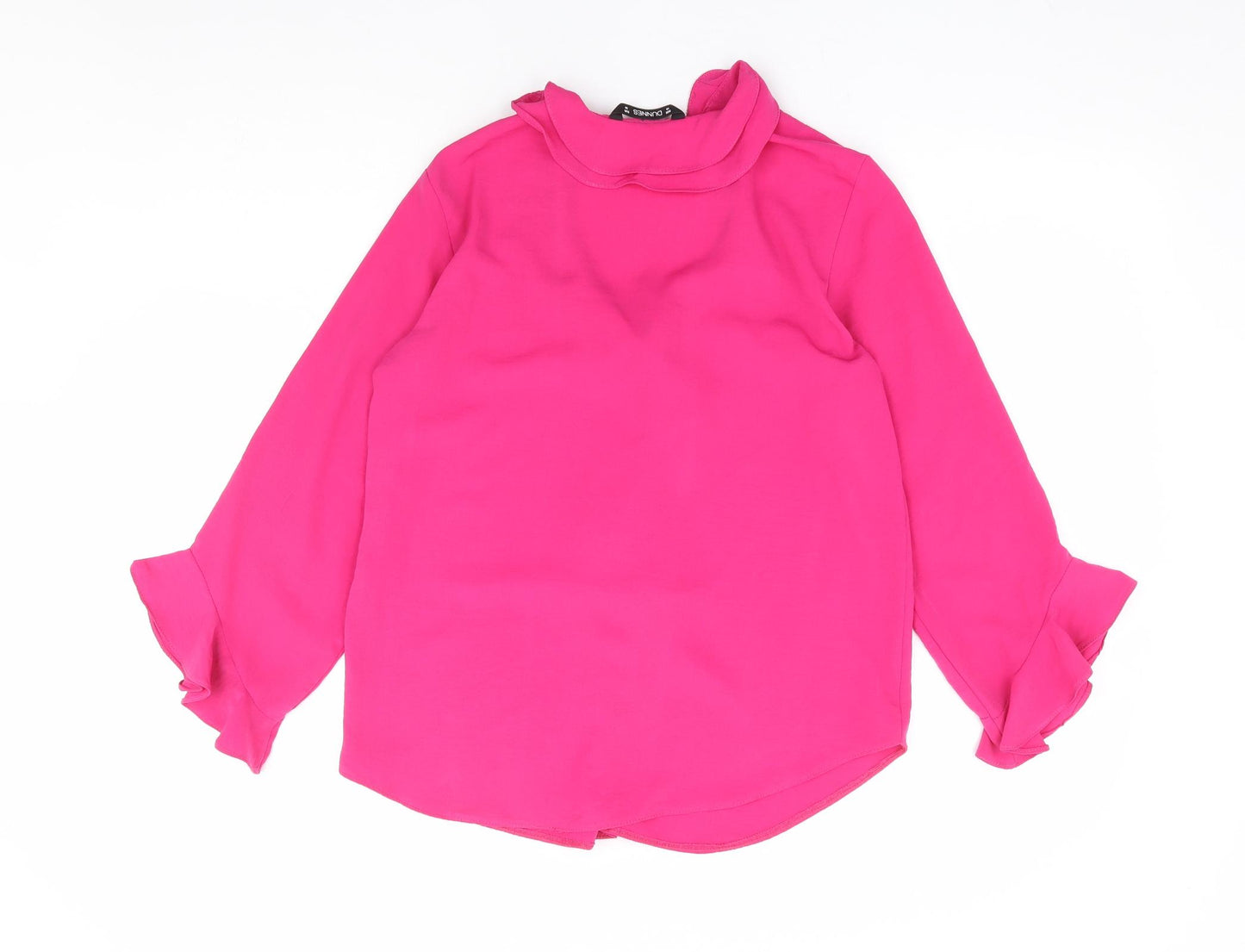 Dunnes Stores Womens Pink Polyester Basic Blouse Size 10 V-Neck