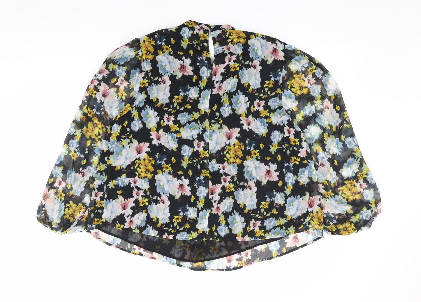 Dunnes Stores Womens Multicoloured Floral Polyester Jersey Blouse Size M Round Neck