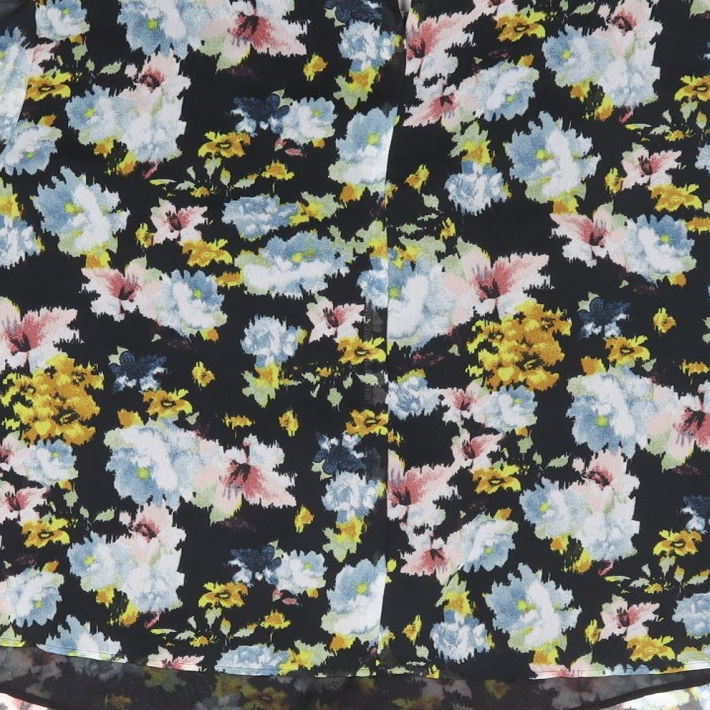 Dunnes Stores Womens Multicoloured Floral Polyester Jersey Blouse Size M Round Neck