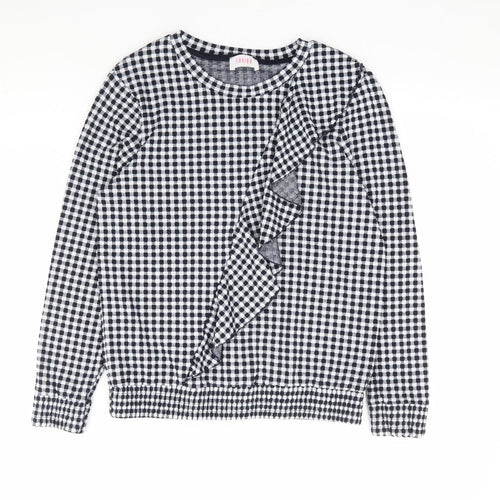 Savida Womens Black Check Polyester Pullover Sweatshirt Size M Pullover
