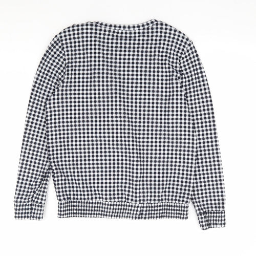 Savida Womens Black Check Polyester Pullover Sweatshirt Size M Pullover