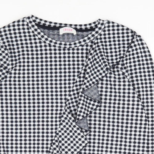 Savida Womens Black Check Polyester Pullover Sweatshirt Size M Pullover