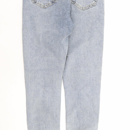 Topshop Womens Blue Cotton Skinny Jeans Size 25 in L26 in Regular Zip - Ankle Grazer