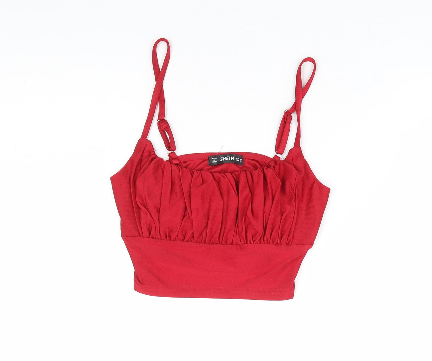 SheIn Womens Red Polyester Cropped Tank Size XS Round Neck