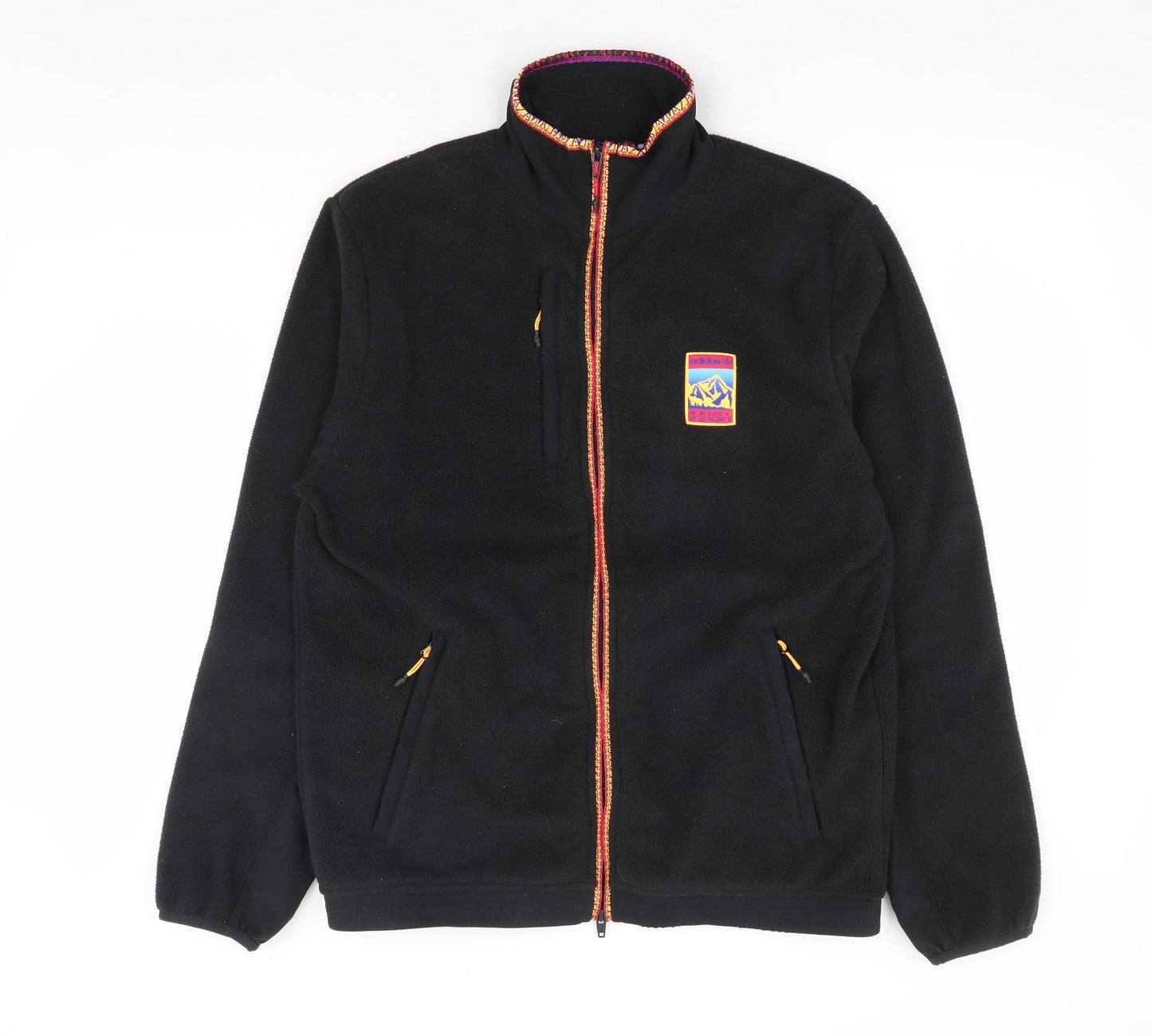 adidias Mens Black Polyester Full Zip Sweatshirt Size S