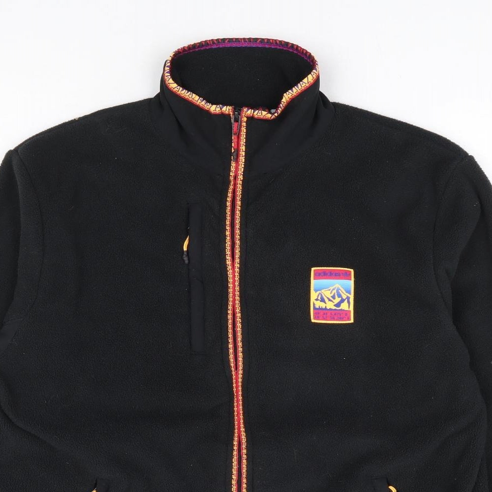 adidias Mens Black Polyester Full Zip Sweatshirt Size S