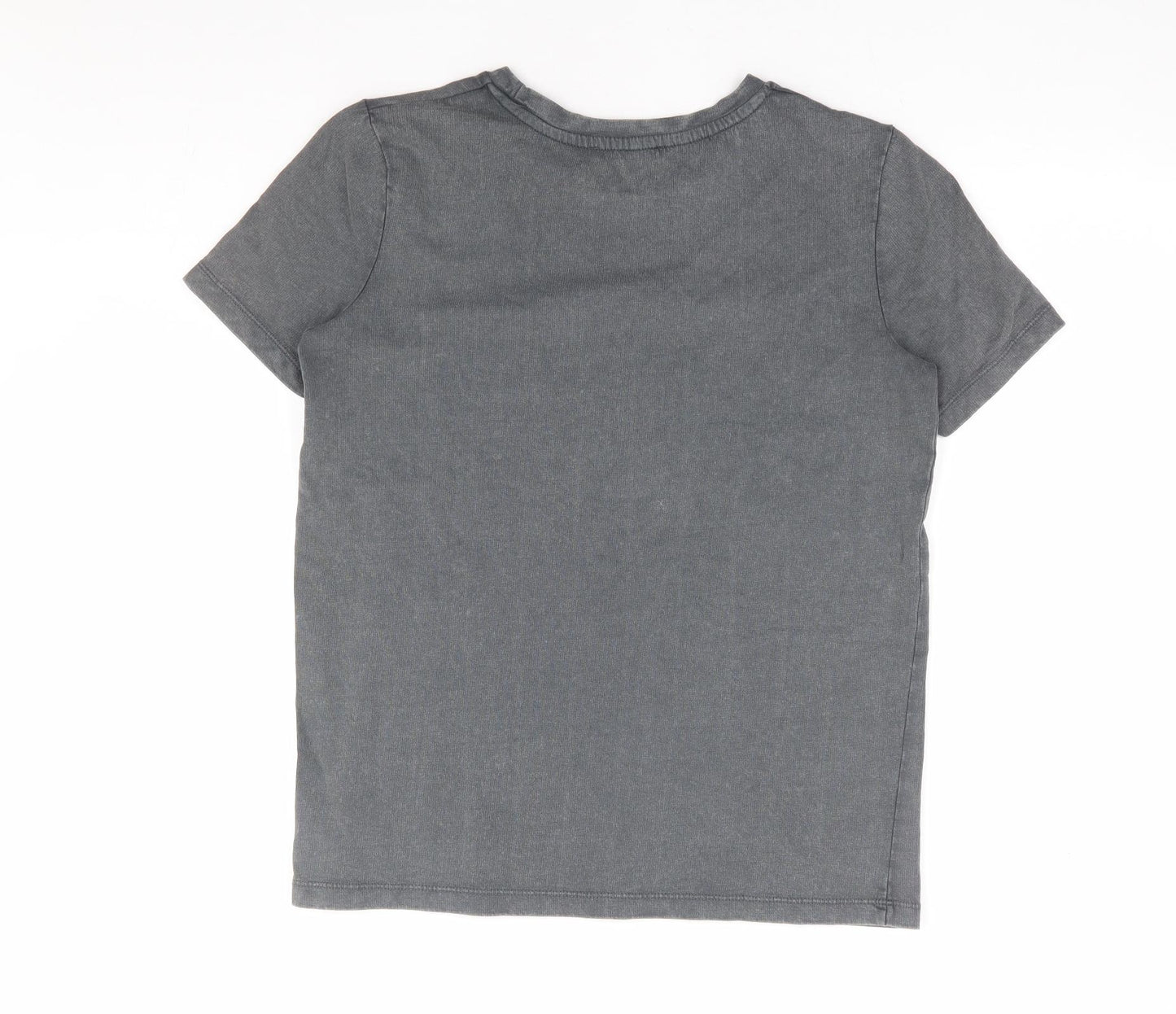 Zara Womens Grey Polyester Basic T-Shirt Size S Round Neck - The Best Future is Happening