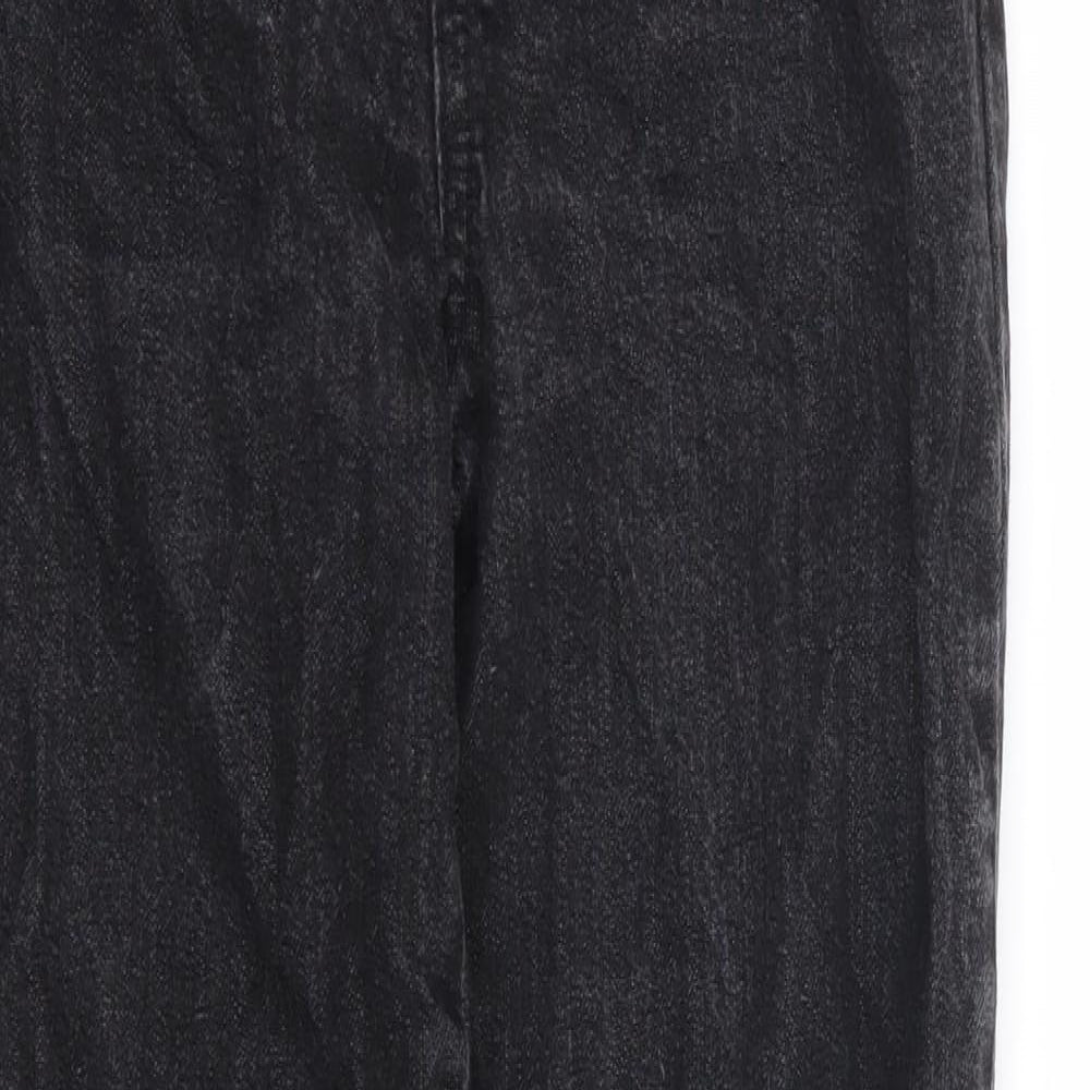 F&F Boys Black 100% Cotton Straight Jeans Size 8-9 Years Regular Zip