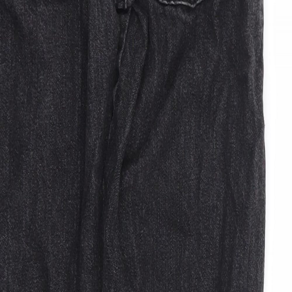 F&F Boys Black 100% Cotton Straight Jeans Size 8-9 Years Regular Zip