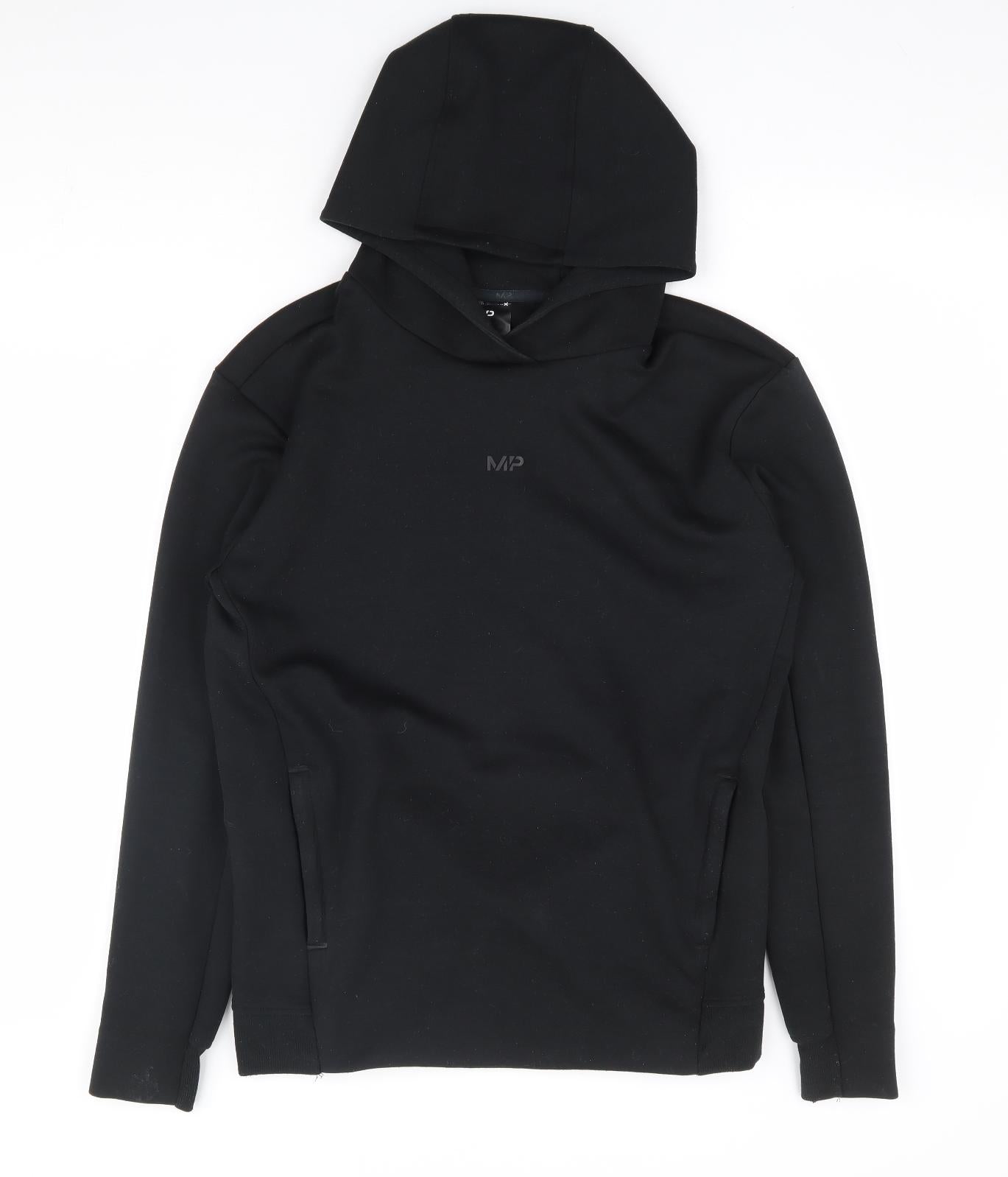 My Protein Mens Black Polyester Pullover Hoodie Size M