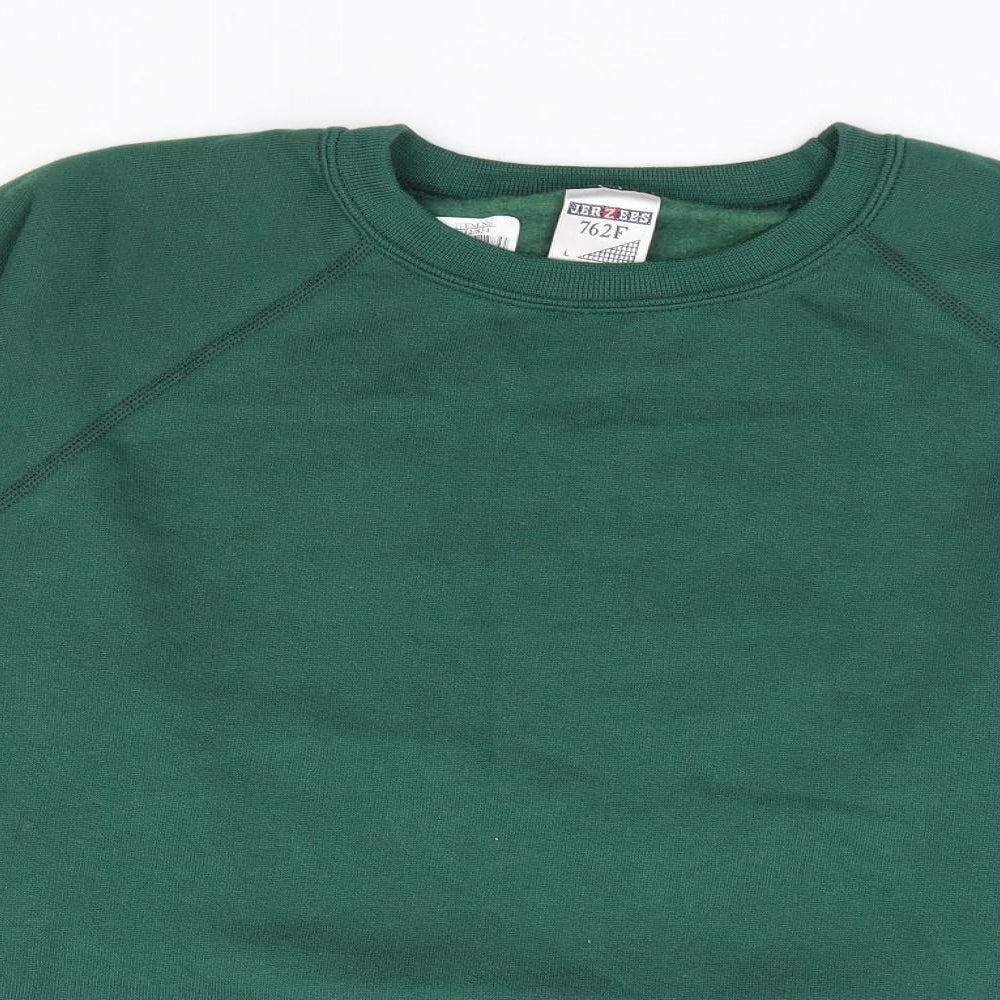 JERZEES Womens Green Polyester Pullover Sweatshirt Size L Pullover