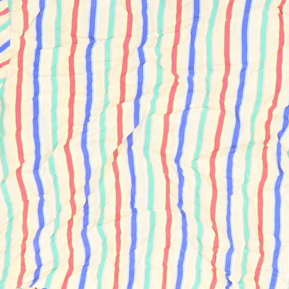 Faraday Womens Multicoloured Striped Polyester Cropped Button-Up Size S Collared - Box Fit Shirt