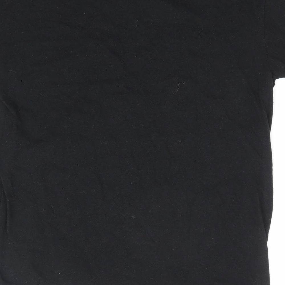 PRETTYLITTLETHING Womens Black 100% Cotton Basic T-Shirt Size S Round Neck - Chicago
