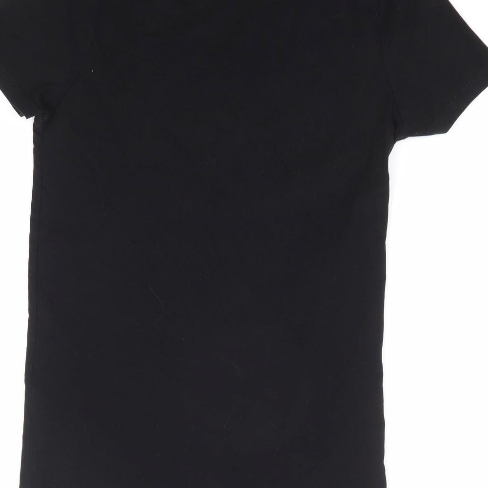 New Look Womens Black 100% Cotton Basic T-Shirt Size 8 Round Neck - Ciao Bella