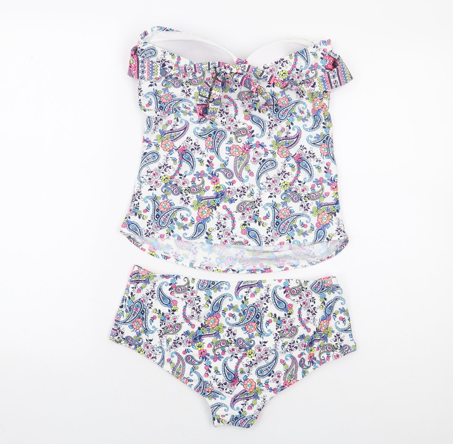 George Womens Multicoloured Paisley Nylon Tankini Size 10 - Tie Back