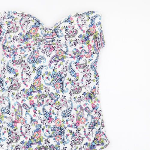 George Womens Multicoloured Paisley Nylon Tankini Size 10 - Tie Back