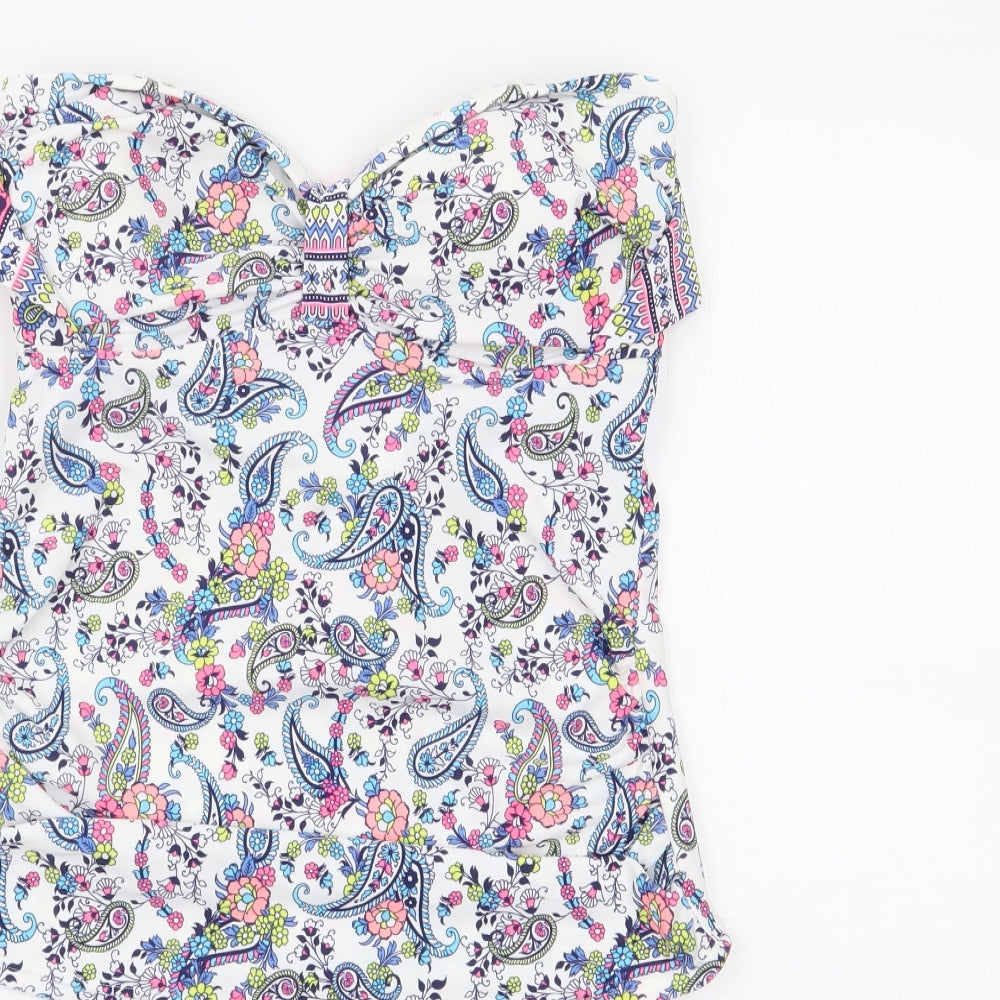 George Womens Multicoloured Paisley Nylon Tankini Size 10 - Tie Back