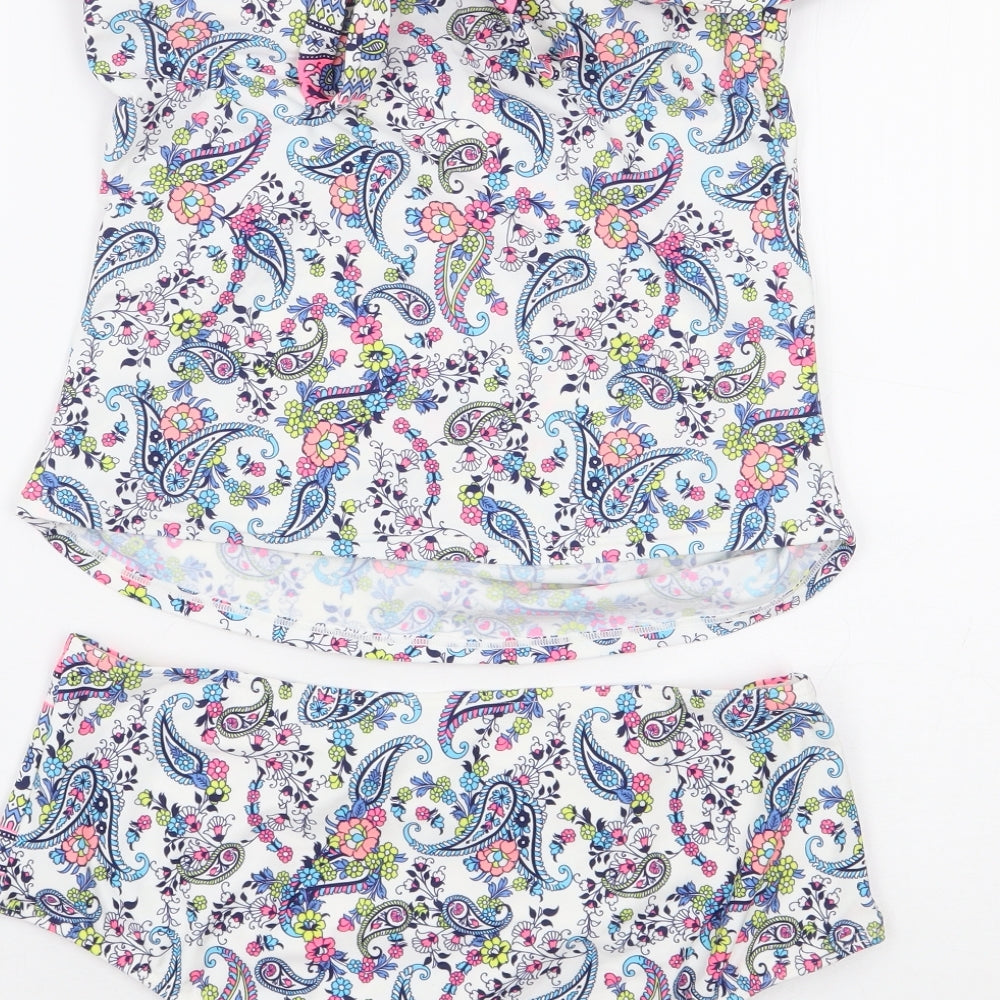 George Womens Multicoloured Paisley Nylon Tankini Size 10 - Tie Back