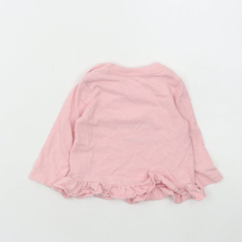 Very Girls Pink Floral Cotton Basic T-Shirt Size 3-6 Months Round Neck Snap - I Love Mummy
