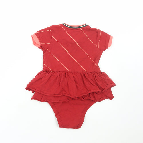 Liverpool FC Girls Red Cotton Bodysuit Outfit/Set Size 12-18 Months Snap - Leeds United