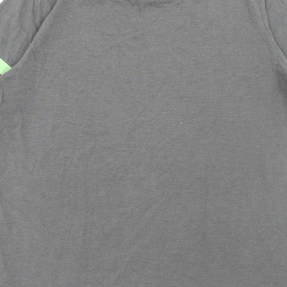 Marks and Spencer Boys Grey Cotton Basic T-Shirt Size 13-14 Years Round Neck Pullover - Game Over