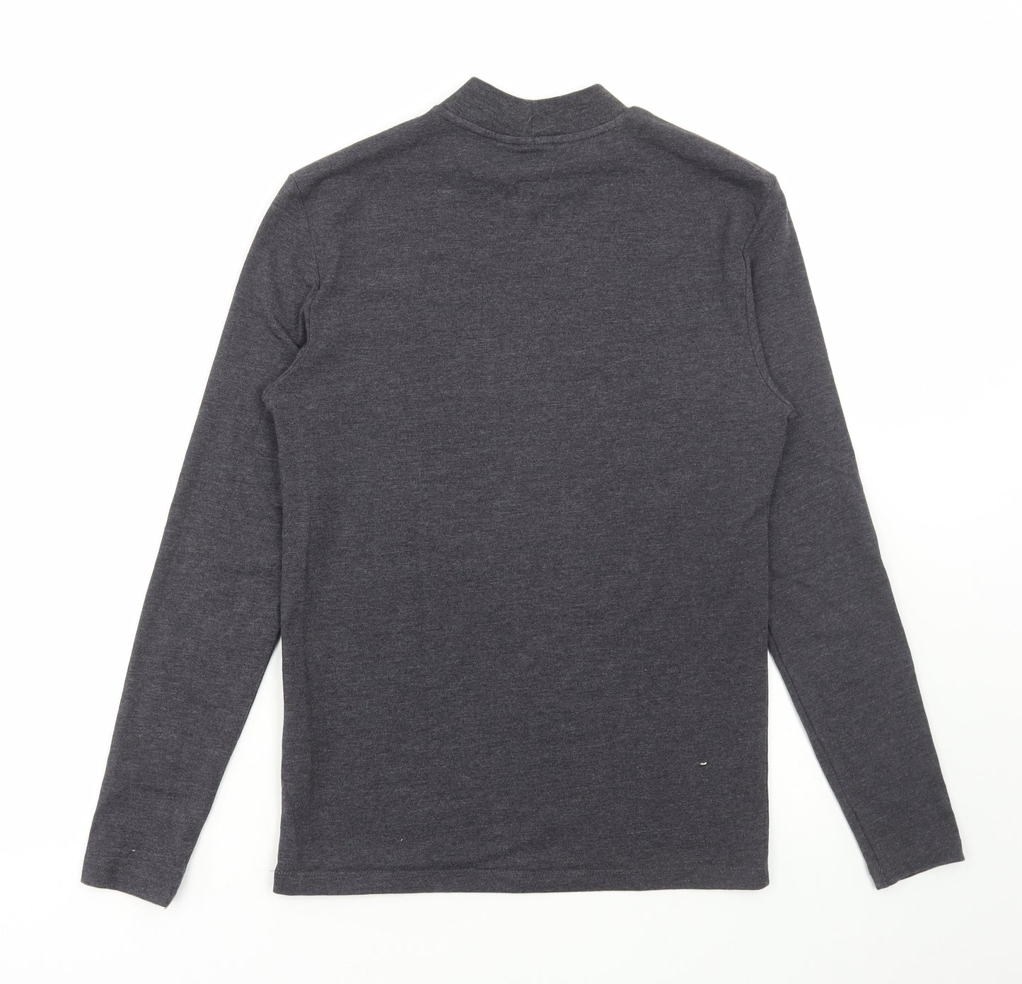 ASOS Mens Grey Cotton T-Shirt Size M High Neck