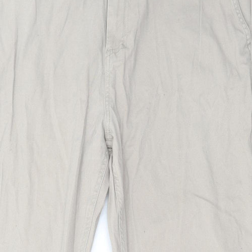 Kangol Mens Beige Cotton Chino Trousers Size 36 in L32 in Regular Zip