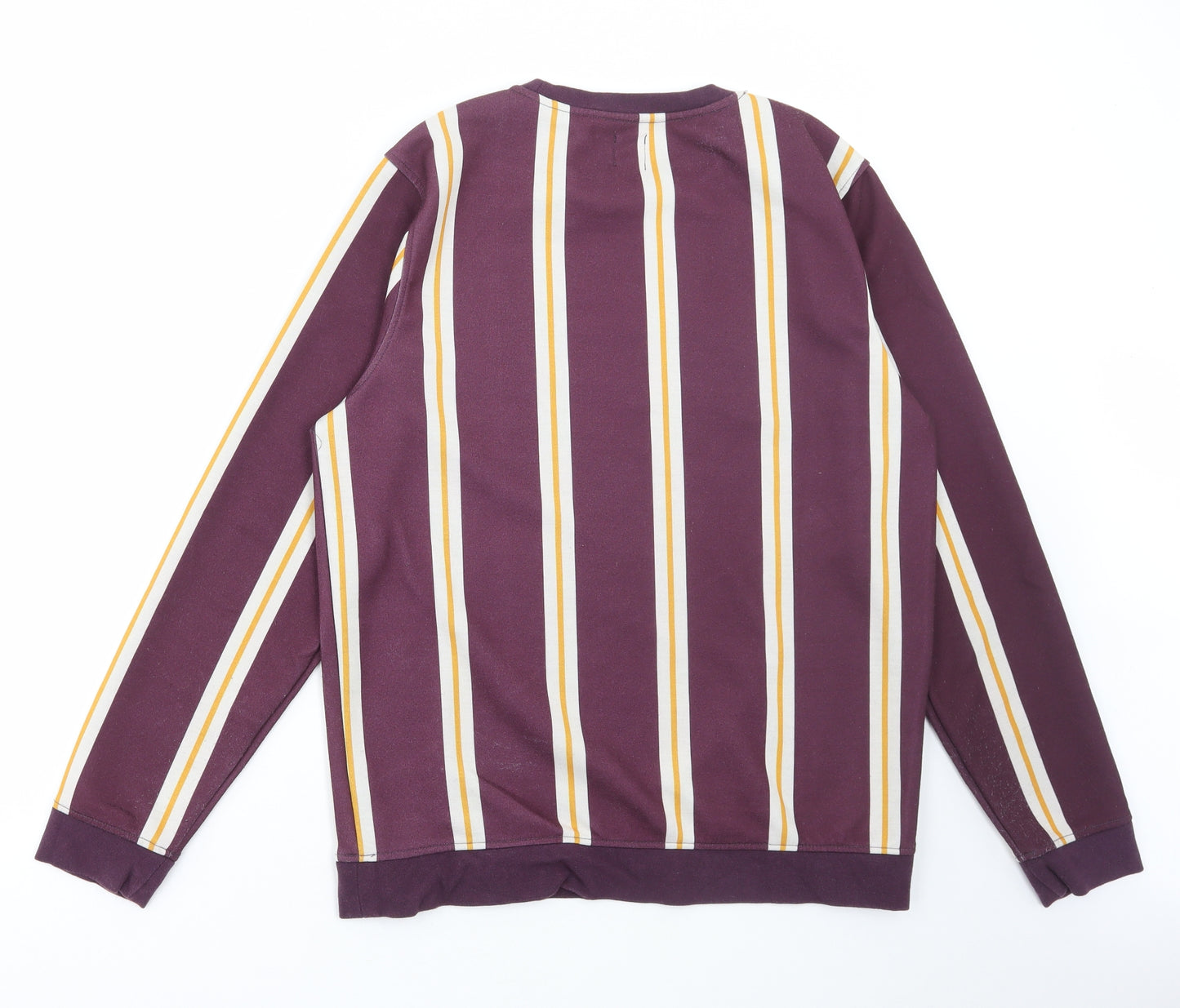 River Island Mens Red Striped Polyester Pullover Sweatshirt Size M